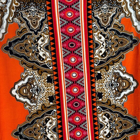 ECI New York Pink Orange Dress 16W Boho Multicolor Print 3/4 Sleeve Shift Dress - Picture 7 of 8